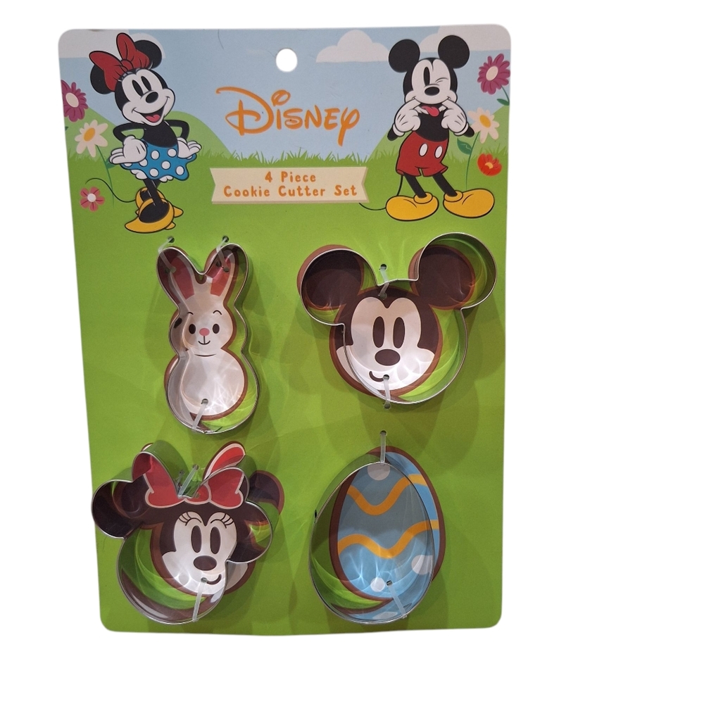 Disney Mickey & Minnie Spring Easter Cookie Cutter 4 Piece Set NEW